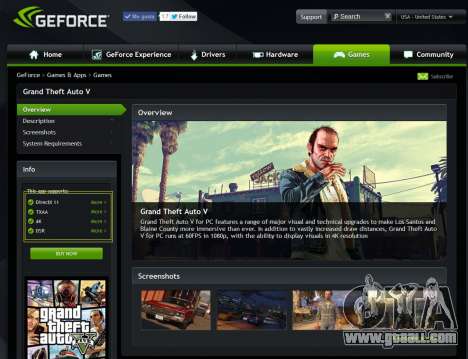 GeForce Experience drivers for GTA 5