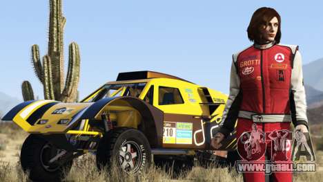 Stuntman and her car in GTA Online