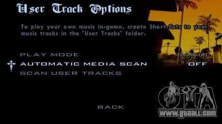 Music menu in GTA SA
