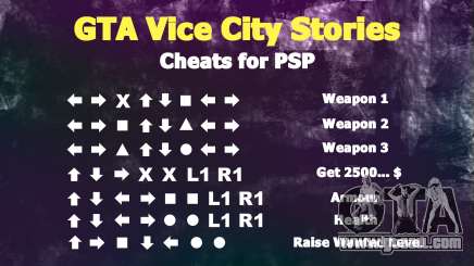 GTA VC cheats for PSP