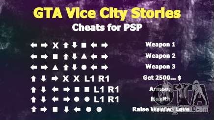 GTA VC cheats for PSP