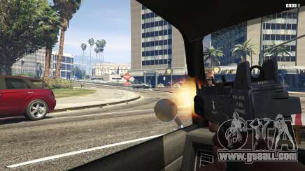 In GTA 5 shoot out of the car