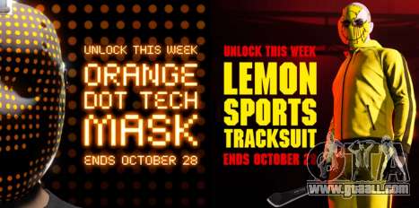 Free Orange Dot Tech Mask and Lemon Sports Tracksuit
