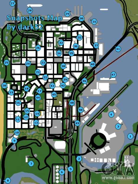 Snapshots map for GTA San Andreas