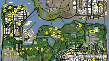 Unique jumps map in GTA San Andreas