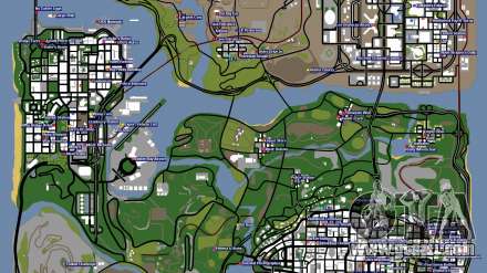 Secrets map for Grand Theft Auto San Andreas