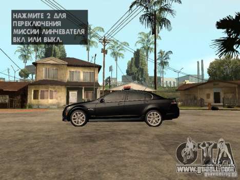 Pontiac G8 GXP Police v2 for GTA San Andreas