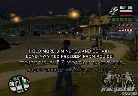 Won freedom from police 1.0 for GTA San Andreas