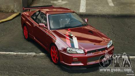 Nissan Skyline GT-R R34 2002 v1.0 for GTA 4