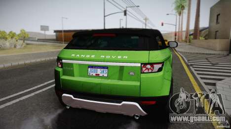 Land Rover Range Rover Evoque v1.0 2012 for GTA San Andreas