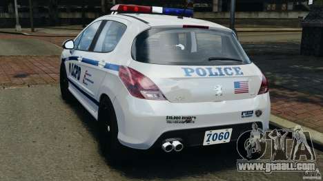 Peugeot 308 GTi 2011 Police v1.1 for GTA 4