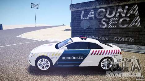 Audi S5 Hungarian Police Car white body for GTA 4