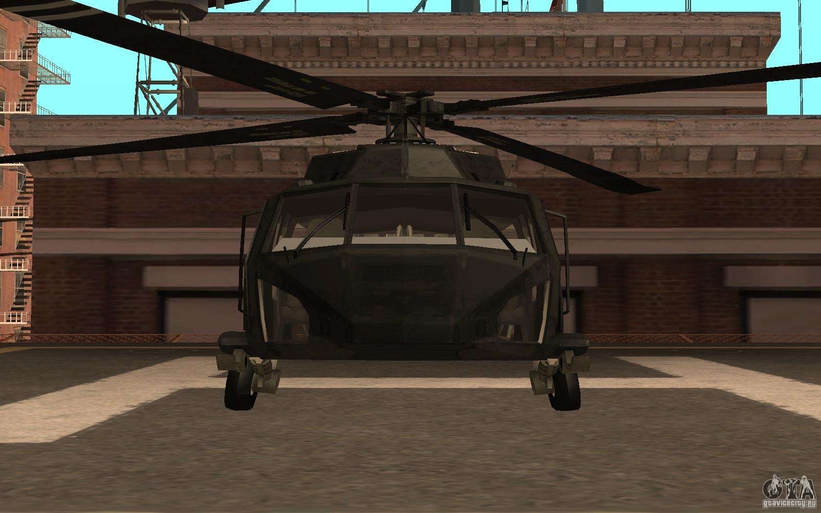 A helicopter from the game TimeShift Black for GTA San Andreas