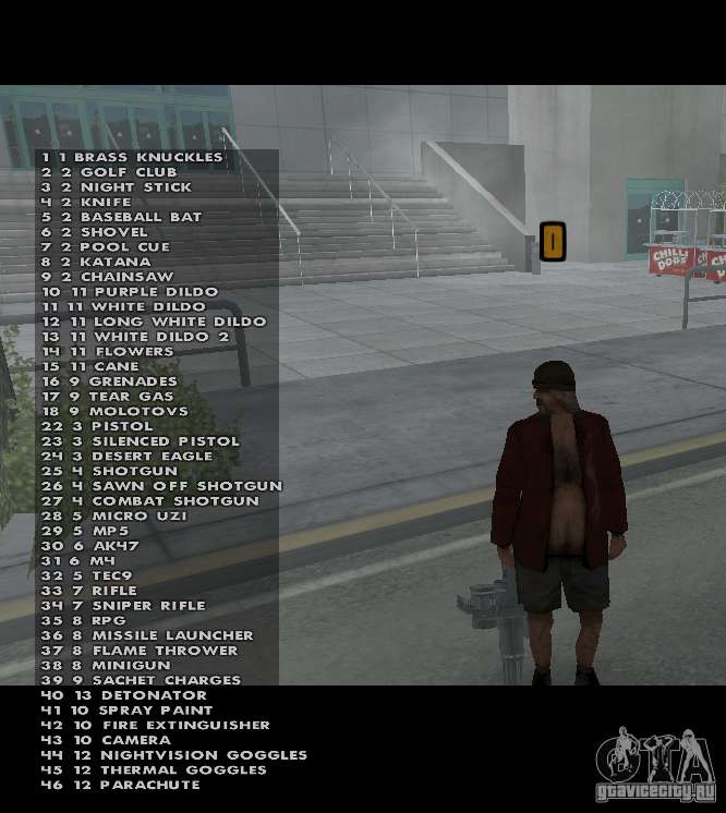 gta san andreas cheats pc weapons