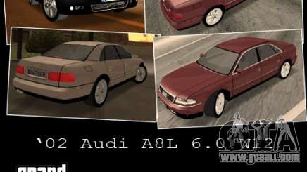 Audi A8 Long 6.0 W12 2002 for GTA San Andreas