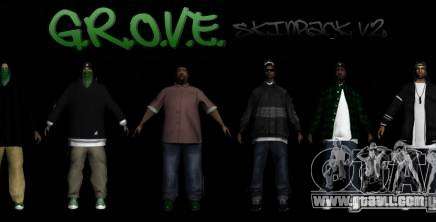 New skins Groove street family V2 for GTA San Andreas