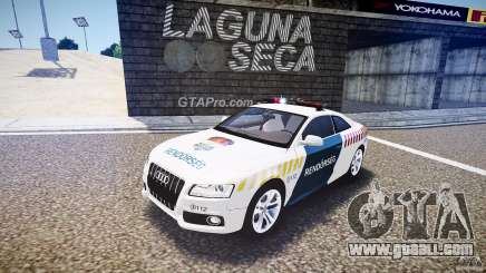 Audi S5 Hungarian Police Car white body for GTA 4