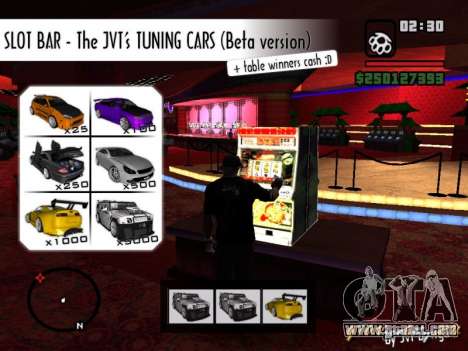Slot BAR The JVTs tuning cars for GTA San Andreas