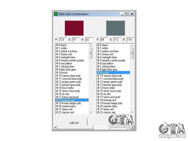 Universal editor colors machines for GTA San Andreas