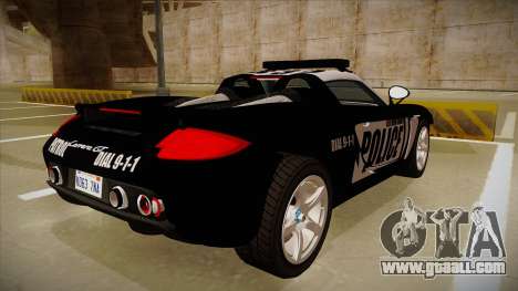 Porsche Carrera GT 2004 Police Black for GTA San Andreas