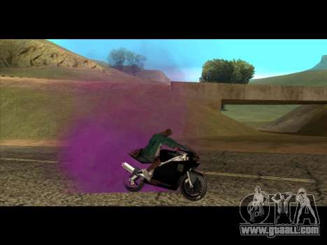 The new color of smoke from under the wheels for GTA San Andreas