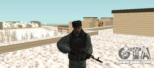 The OMON riot policemen in winter uniform for GTA San Andreas