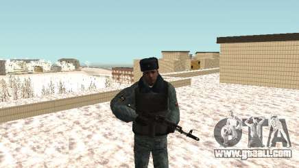 The OMON riot policemen in winter uniform for GTA San Andreas