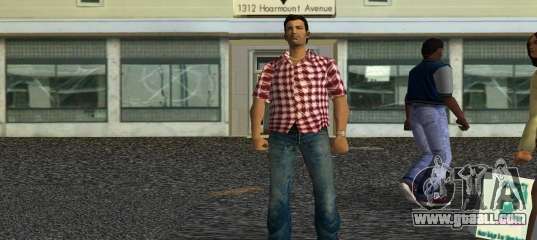 Kockas polo - piros T-Shirt for GTA Vice City