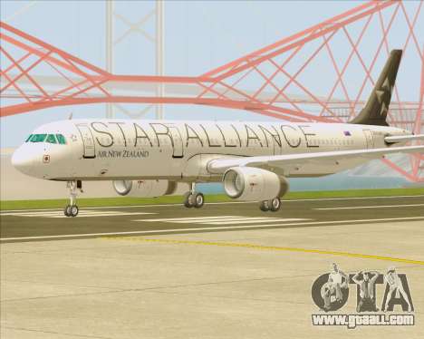 Airbus A321-200 Air New Zealand (Star Alliance) for GTA San Andreas