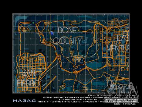 Map with sectors in racing style for GTA San Andreas