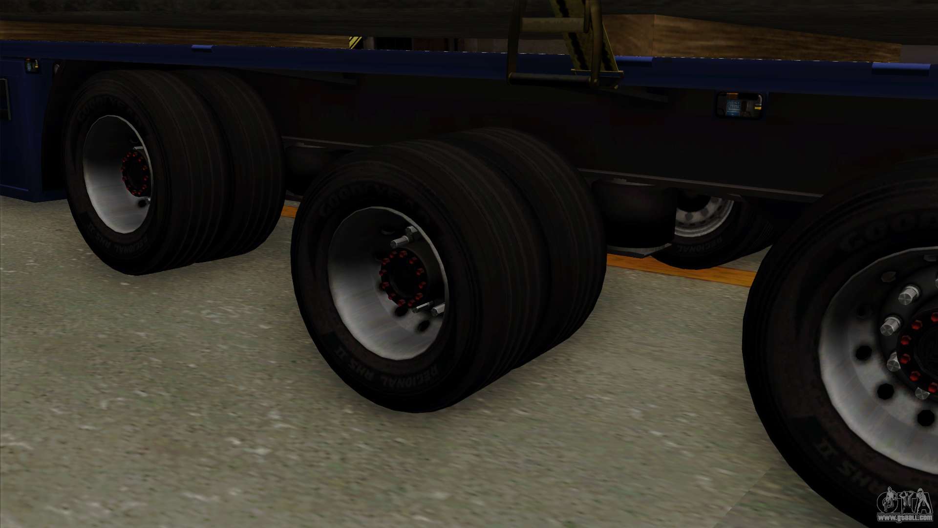 Flatbed3 Yellow for GTA San Andreas