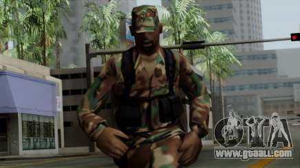 The African American soldier in the standard camouflage for GTA San Andreas