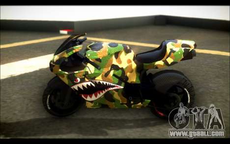 Bati Motorcycle Camo Shark Mouth Edition for GTA San Andreas
