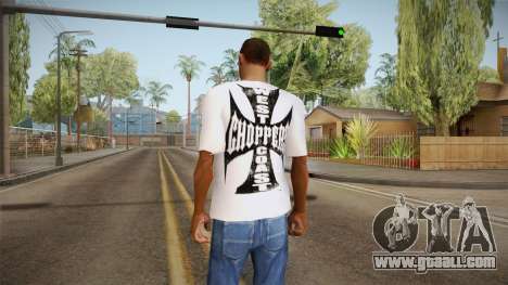 White t-shirt with the brand W. C. Choppers for GTA San Andreas