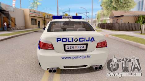 BMW M5 E60 Croatian Police Car for GTA San Andreas