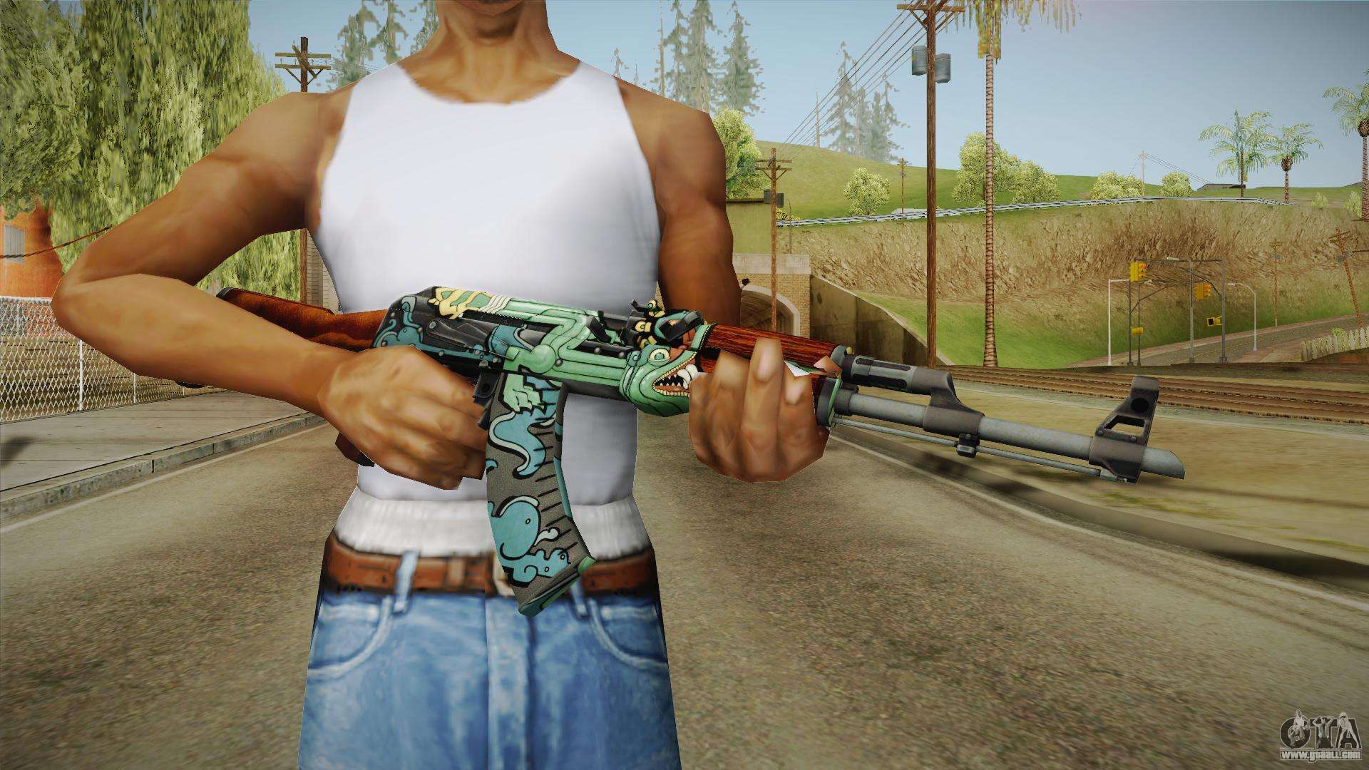 Download CS GO AK-47 in Fire Serpent Skin Wallpaper