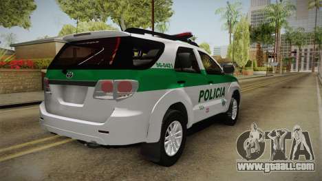 Toyota Fortuner Ponal Colombia for GTA San Andreas