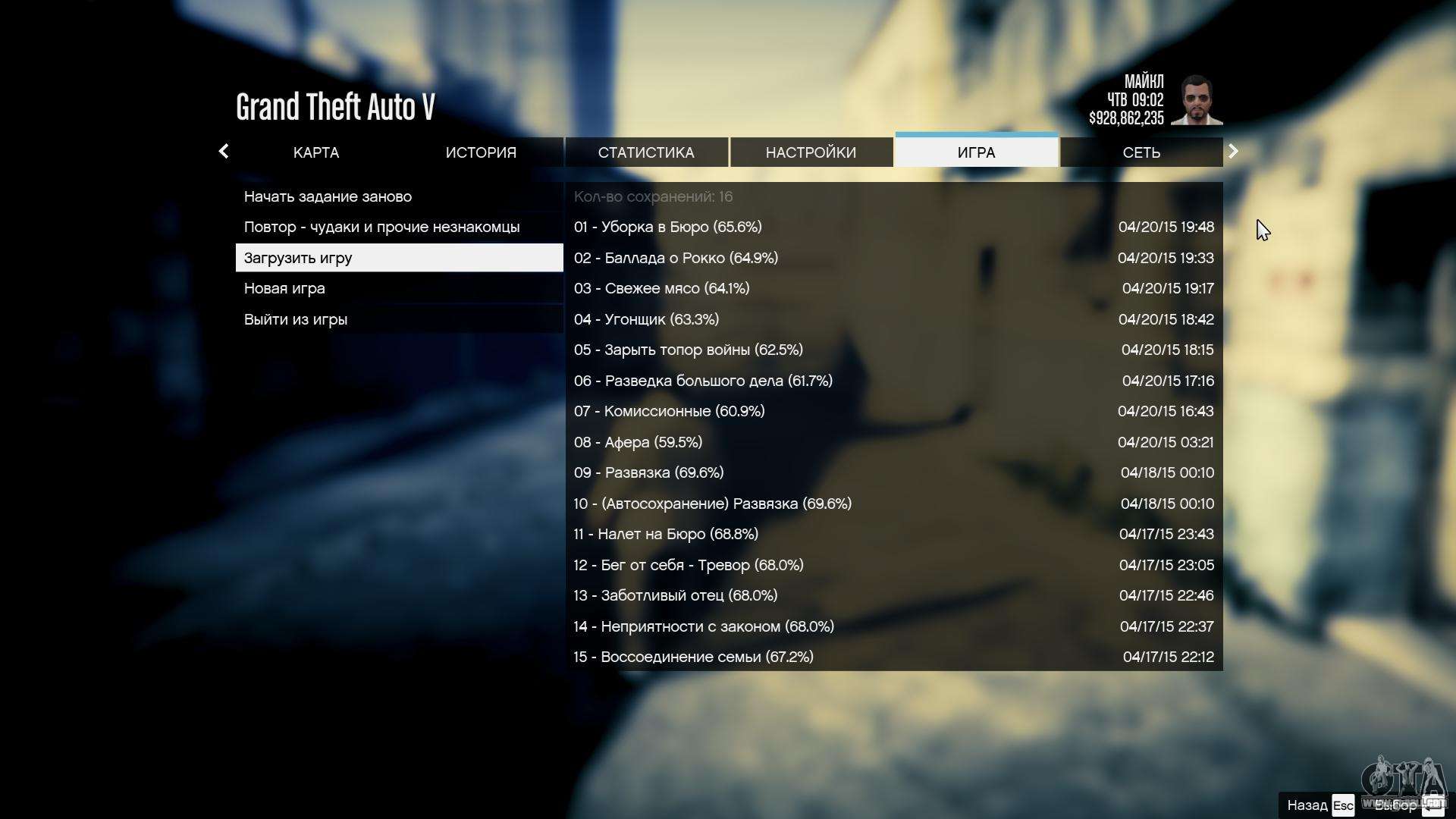 GTA 5 missions, Full list of main story missions