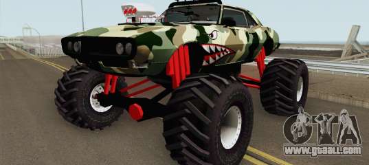 Pontiac Firebird Camo Shark Monster Truck 1968 for GTA San Andreas