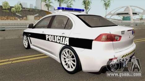 Mitsubishi Lancer Evolution X POLICIJA BiH for GTA San Andreas