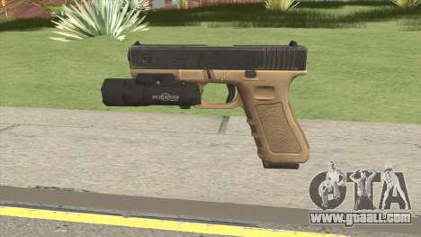 Glock 17 Tan With Flashlight for GTA San Andreas