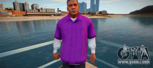 Franklin in a purple shirt