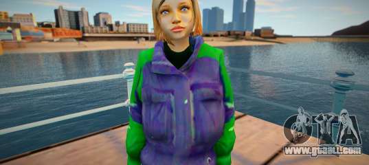 Blonde girl in a jacket