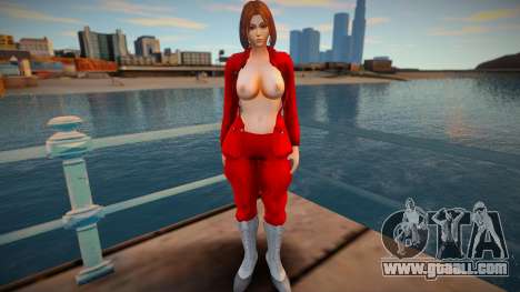 KOF Soldier Girl - RED Brown hair Topless 3 for GTA San Andreas