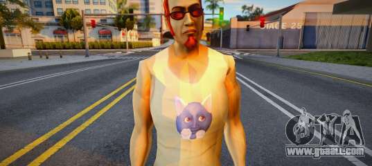 Postal Dude in a T-shirt with a cat