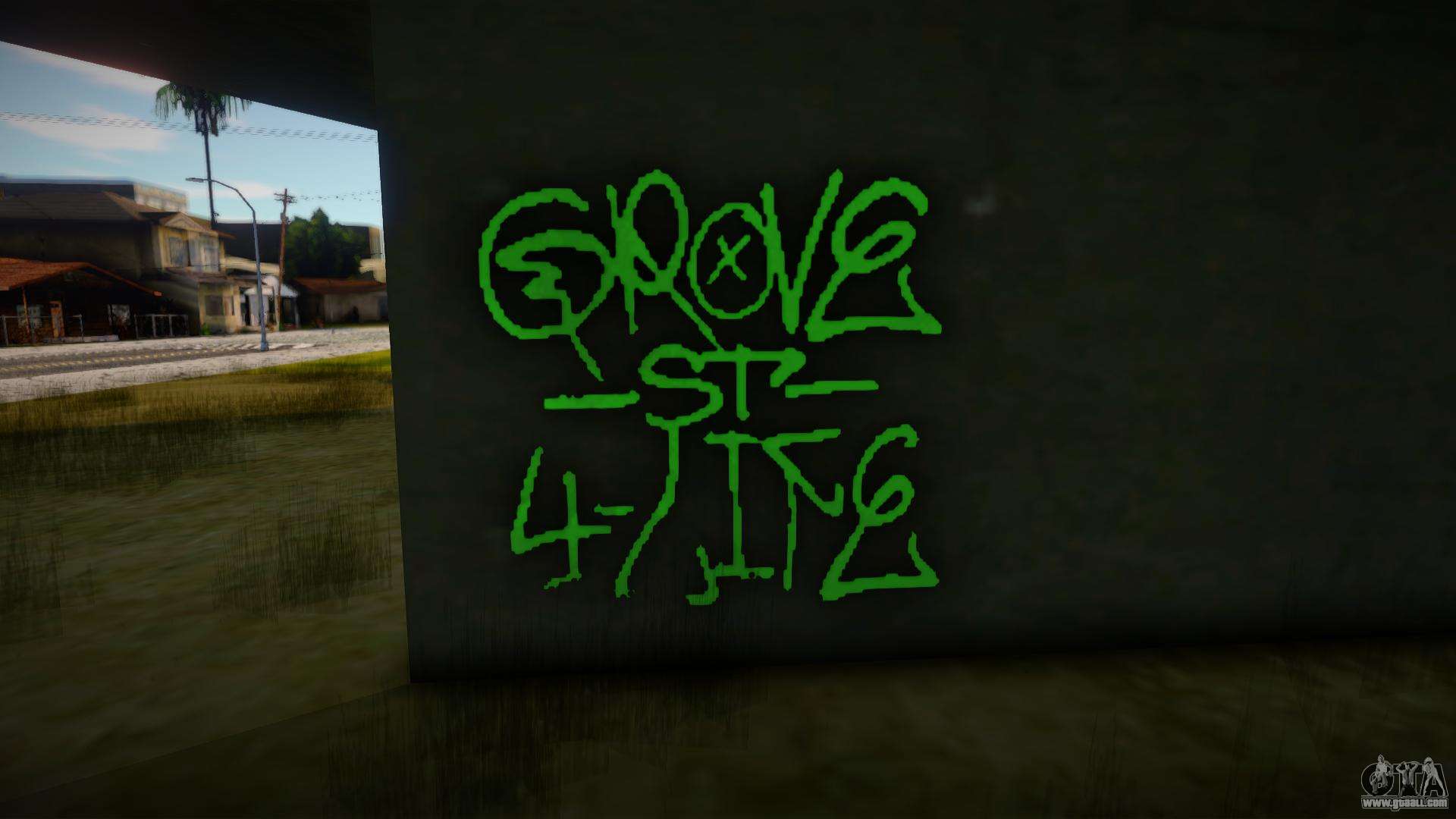 Authentic Grove Street Graffiti For GTA San Andreas