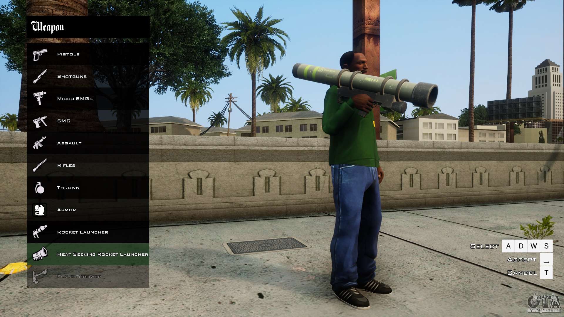 GTA San Andreas Menu Weapons v2 for Android Mod 