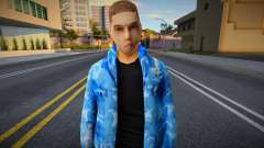 White gangster in a blue winter jacket for GTA San Andreas