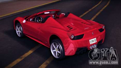 Ferrari 458 Spider (TW Plate) for GTA Vice City