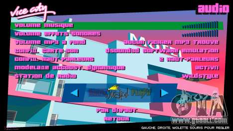 New menu (background) for GTA Vice City